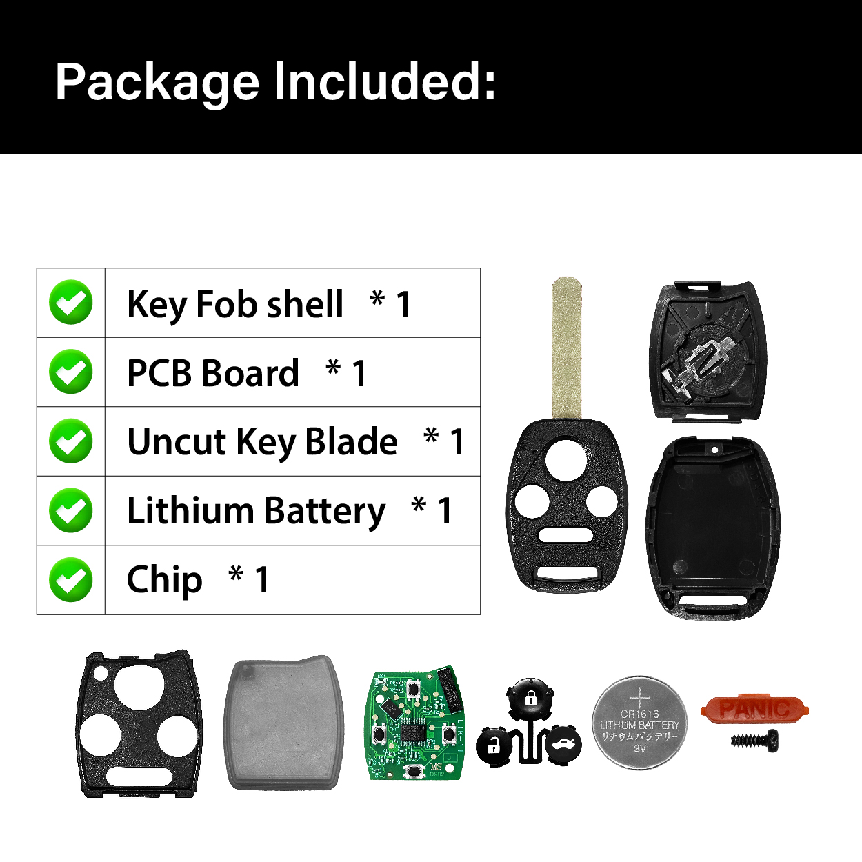 2008-2015 Honda Accord Sedan Pilot / 4 Buttons Keyless Entry Remote / KR55WK49308 / PN: 35118-TA0-A00 / ID46 - Image 6