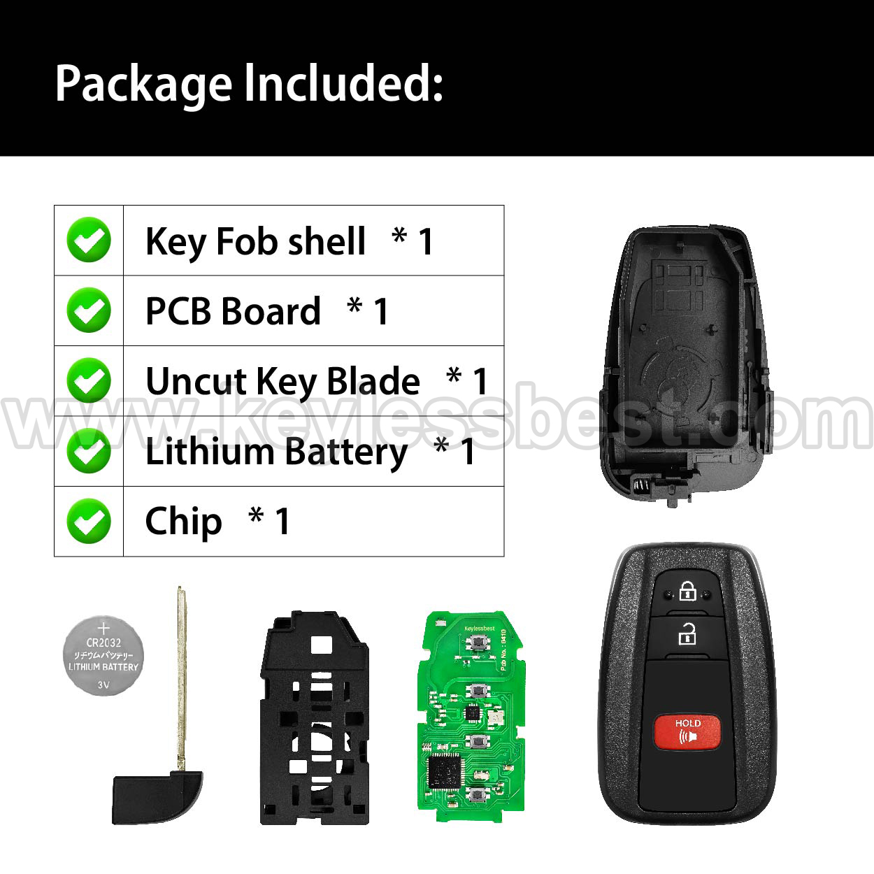 2019-2021 Toyota Corolla (Hatchback ONLY) / 3 Buttons Keyless Entry Remote / HYQ14FBN / PN: 8990H-12180 - Image 6
