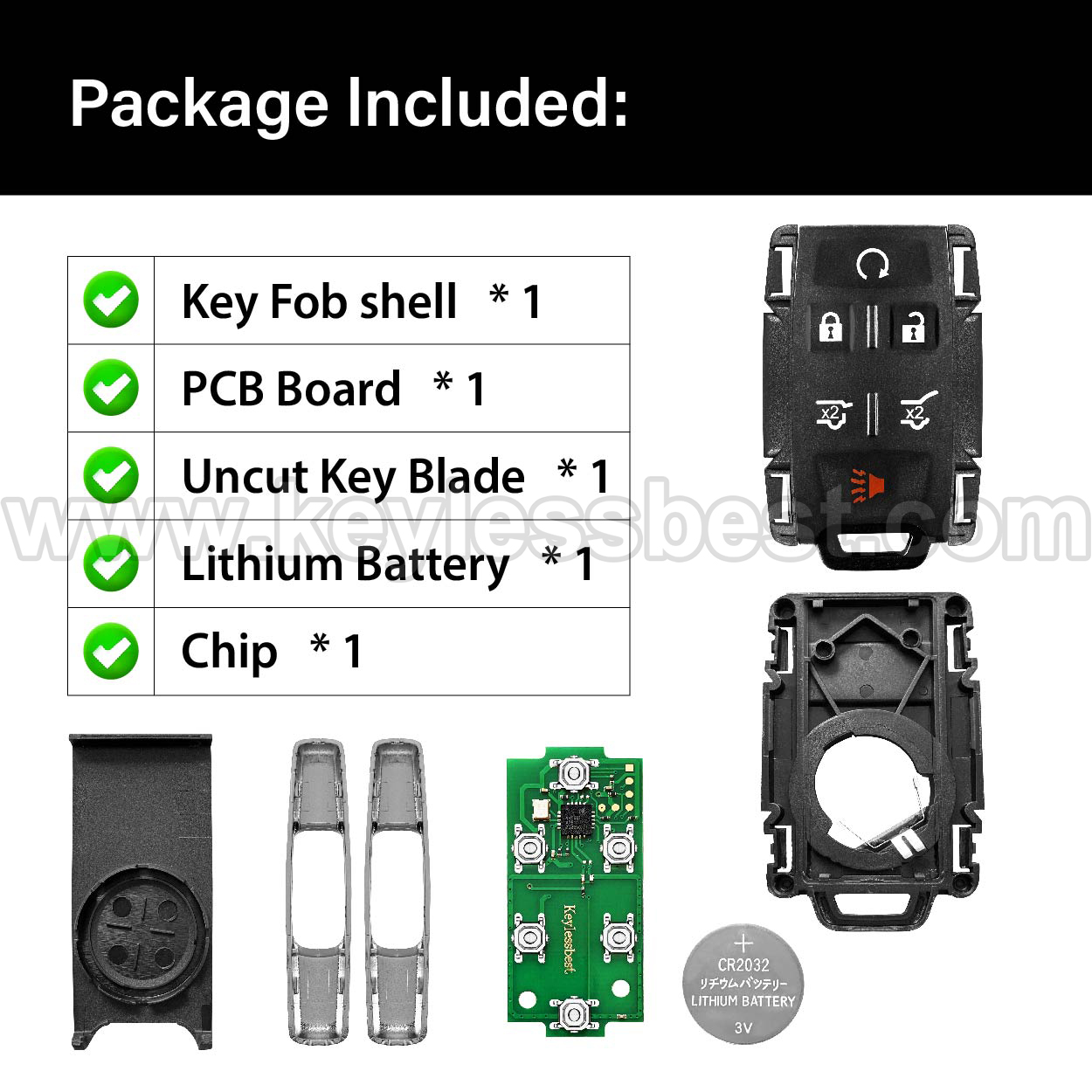 2014-2019 Chevrolet GMC Colorado Silverado Suburban Tahoe Sierra Yukon Canyon / 6 Buttons Keyless Entry Remote / M3N32337100 / PN:13577766 - Image 6