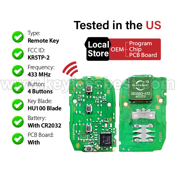 2022-2024 Acura RDX / 4 Buttons Keyless Entry Remote / KR5TP-2 / PN: 72147-TJB-A31 / 47 - Image 4
