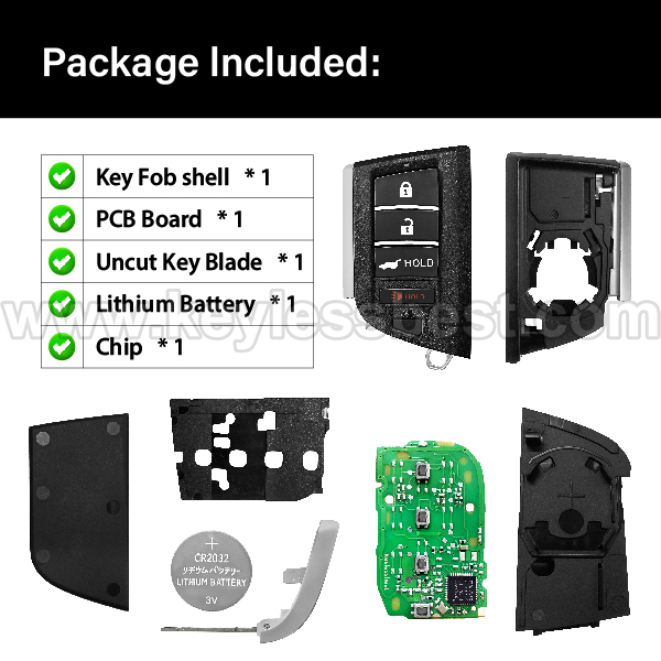2022-2024 Acura RDX / 4 Buttons Keyless Entry Remote / KR5TP-2 / PN: 72147-TJB-A31 / 47 - Image 6