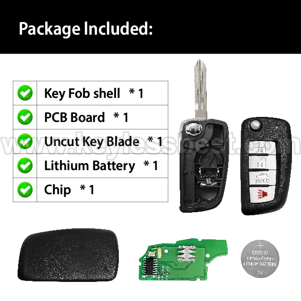 2002-2017 Nissan Infiniti 350Z Altima Armada Maxim Murano Pathfinder Sentra Versa / 4 Buttons Keyless Entry Remote / KBRASTU15, CWTWB1U415, CWTWB1U733 / PN:28268-ZB700, 28268-C991A, 28268-C991C - Image 6