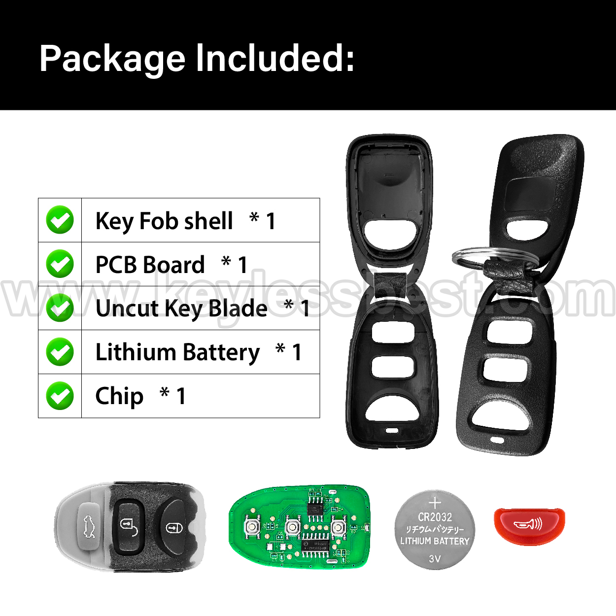 2006-2010 Hyundai Kia Sonata Elantra Sedan Optima / 4 Buttons Keyless Entry Remote / OSLOKA-310T / PN: 95430-3K200 95430-3K202 95430-2H200 954430-2G200 - Image 6