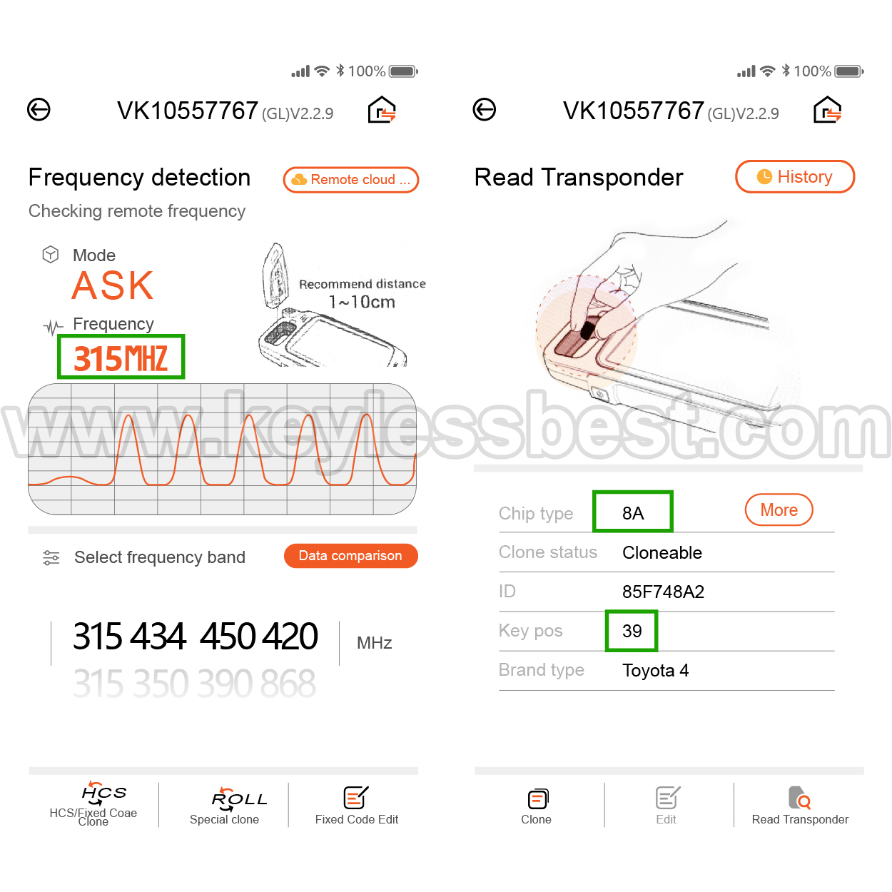 2018-2022 Toyota Camry Camry Hybrid Corolla / 4 Buttons Keyless Entry Remote / HYQ12BFB / PN: 89070-06790 / H - Image 5