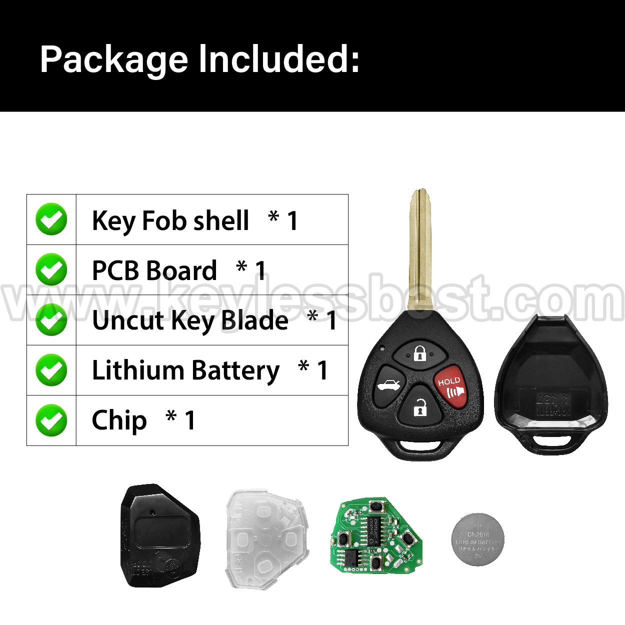 2008-2012 Toyota Avalon Corolla / 4 Buttons Keyless Entry Remote / GQ4-29T / PN: 89070-02270 / 4D67 - Image 6