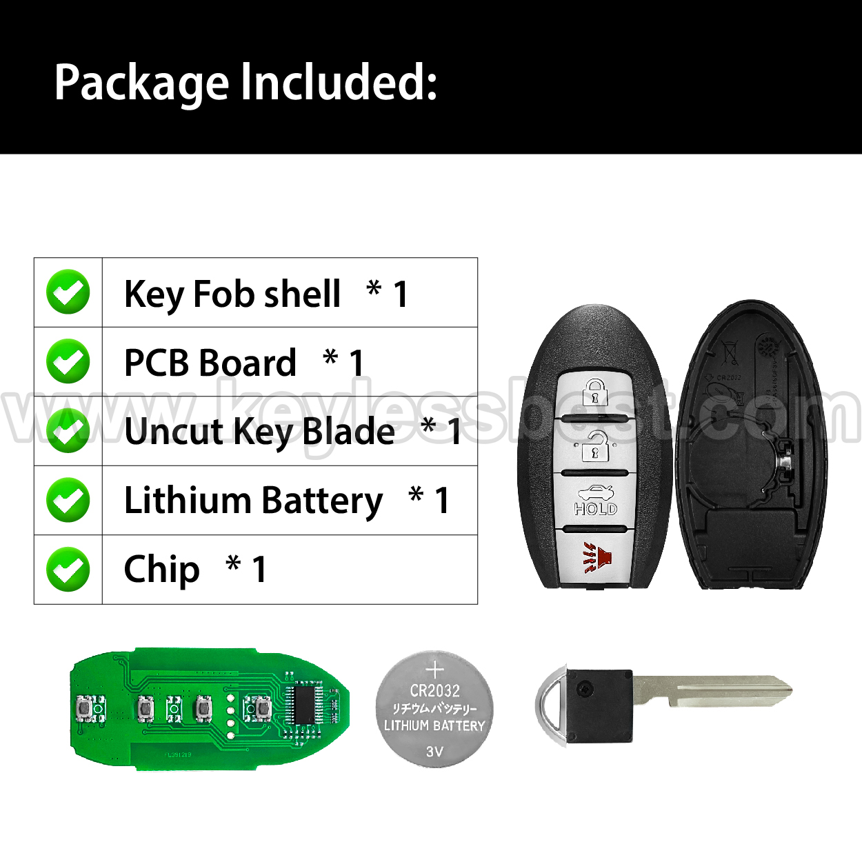 2007-2015 Nissan Maxima Sentra Armada / 4 Buttons Keyless Entry Remote / CWTWBU735, CWTWBU729, CWTWBU624 / PN: 285E3-ZQ30A, 285E3-ZQ31A, 285E3ZQ30A, 285E3ZQ31A / ID46 - Image 6