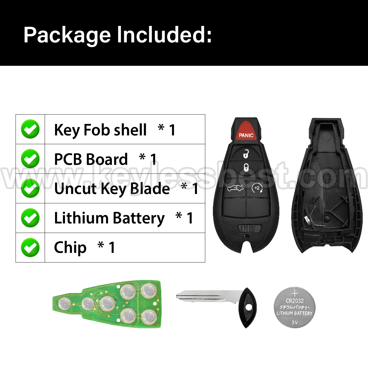 2008-2014 Dodge Jeep Chrysler Charger Grand Cherokee 300 Magnum Challenger Durango / 5 Buttons Keyless Entry Remote / M3N5WY783X, IYZ-C01C / ID46 - Image 6