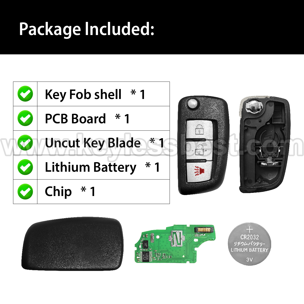 2014 - 2019 Nissan Rogue / 3 Buttons Keyless Entry Remote / CWTWB1G767 / PN: 28268-4BA1A, H0561-4BA1A / 4A - Image 6