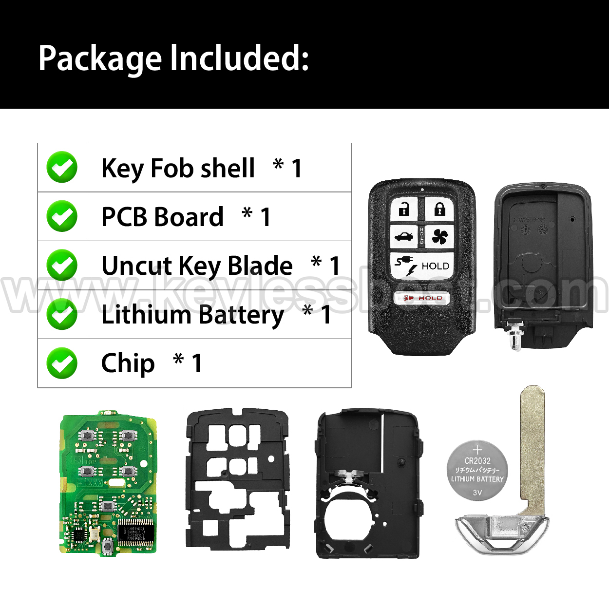 2018-2021 Honda Clarity Touring Clarity Plug In CVT Clarity / 6 Buttons Keyless Entry Remote / KR5V2X V42 / PN:72147-TRW-A01 - Image 6