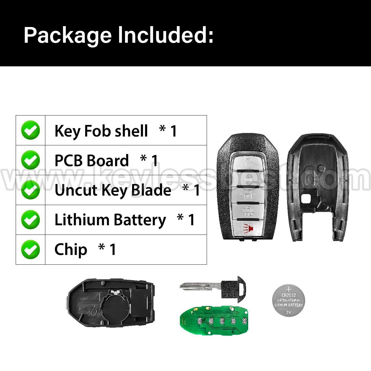 2020-2023 Infiniti Q60 Q50 / 5 Buttons Keyless Entry Remote / KR5TXN7 / PN:285E3-6HE6A / 4A - Image 6
