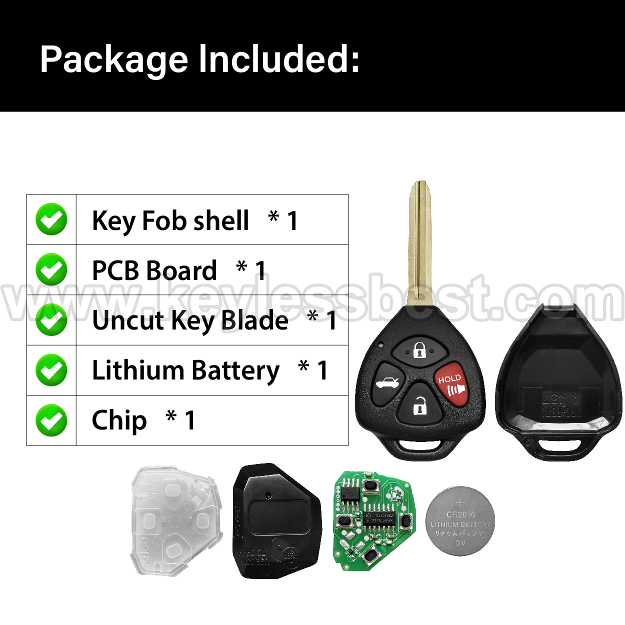 2010-2020 Toyota Subaru Scion Camry BRZ FR-S / 4 Buttons Keyless Entry Remote / HYQ12BBY / PN: 89070-06650, 89070-06440 57497-CA110 57497-CA310 SU003-01445 / G - Image 6