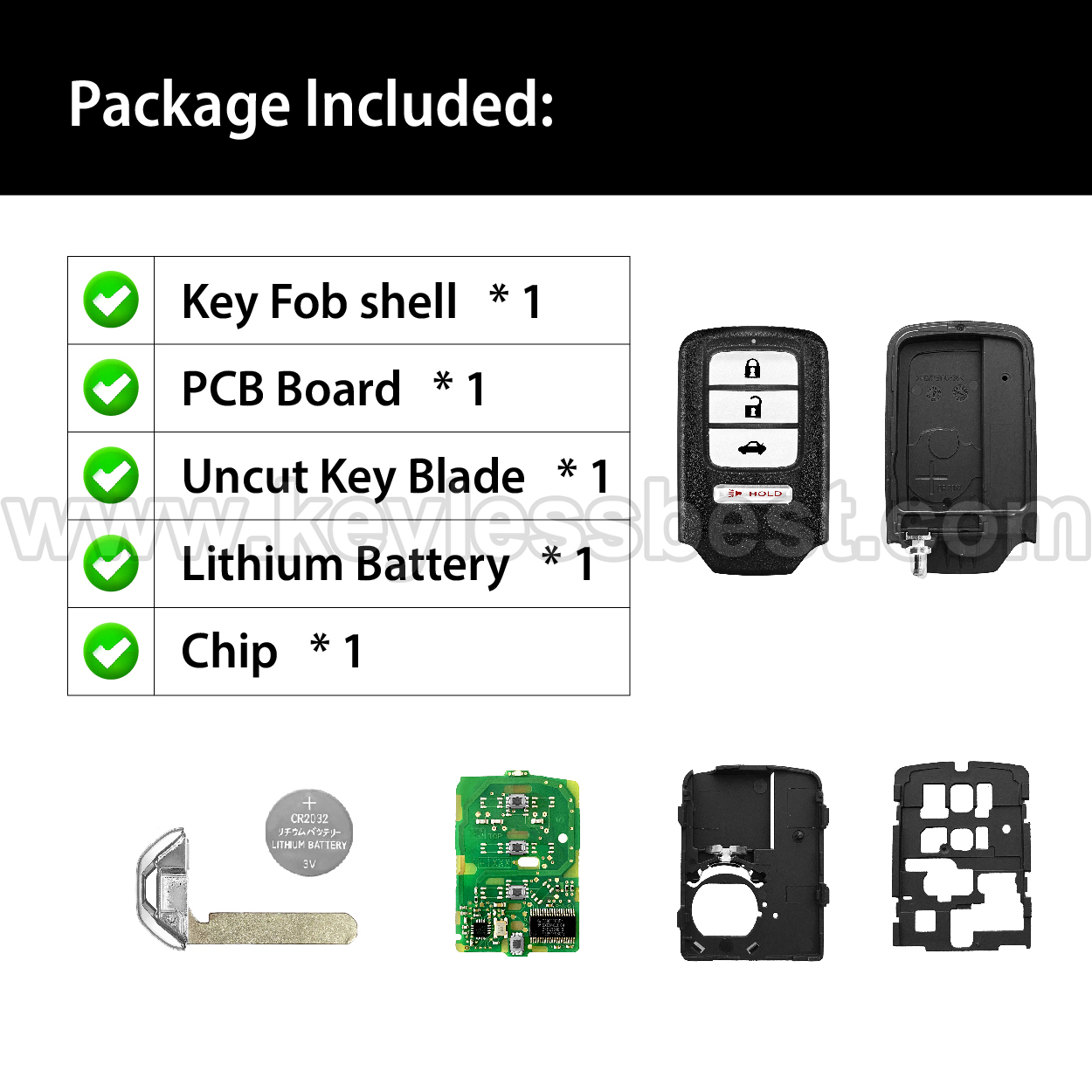 2013-2015 Honda Accord EX Touring Models Civic / 4 Buttons Keyless Entry Remote / ACJ932HK1210A / PN:72147-T2A-A01, 72147-T2A-A02 - Image 6