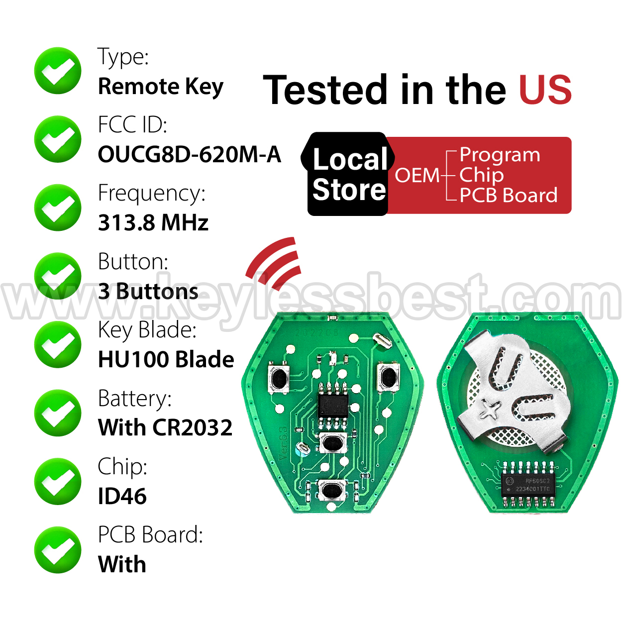 2006 - 2012 Mitsubishi Eclipse Galant / 3 Buttons Keyless Entry Remote / OUCG8D-620M-A / ID46 - Image 4