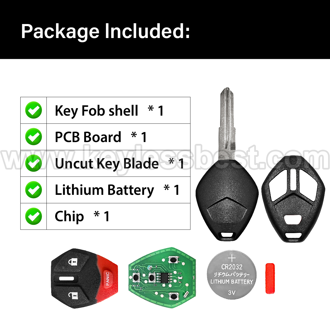 2006 - 2012 Mitsubishi Eclipse Galant / 3 Buttons Keyless Entry Remote / OUCG8D-620M-A / ID46 - Image 6