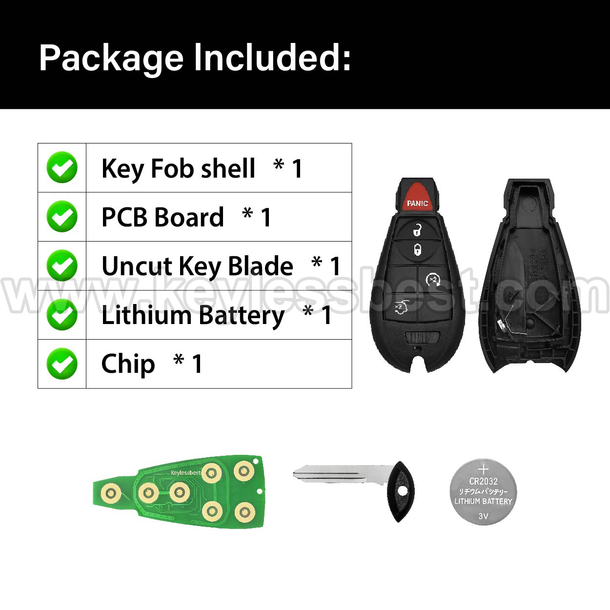 2008-2010 JEEP GRAND CHEROKEE COMMANDER / 5 Buttons Keyless Entry Remote / M3N5WY783X, IYZ-C01C / PN: 05026453AI, 05026453AF, 05026453AG, 05026453AH / ID46 - Image 6