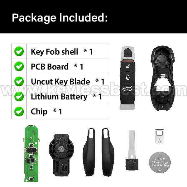 2010-2018 Porsche 911 Boxter Cayenne Cayman Macan Panamera / 3 Buttons Keyless Entry Remote / KR55WK50138 / PN: 7PP959753AK 7PP.959.753.BL 7PP.959.753.BQ 7PP.959.753.N 7PP.959.753.CF 7PP.959.753 AN - Image 6