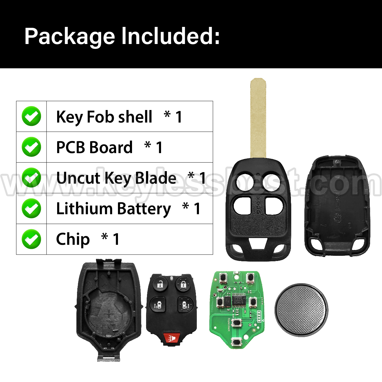 2011 - 2013 Honda Odyssey / 5 Buttons Keyless Entry Remote / N5F-A04TAA / PN: 35118-TK8-A10 / ID46 - Image 6