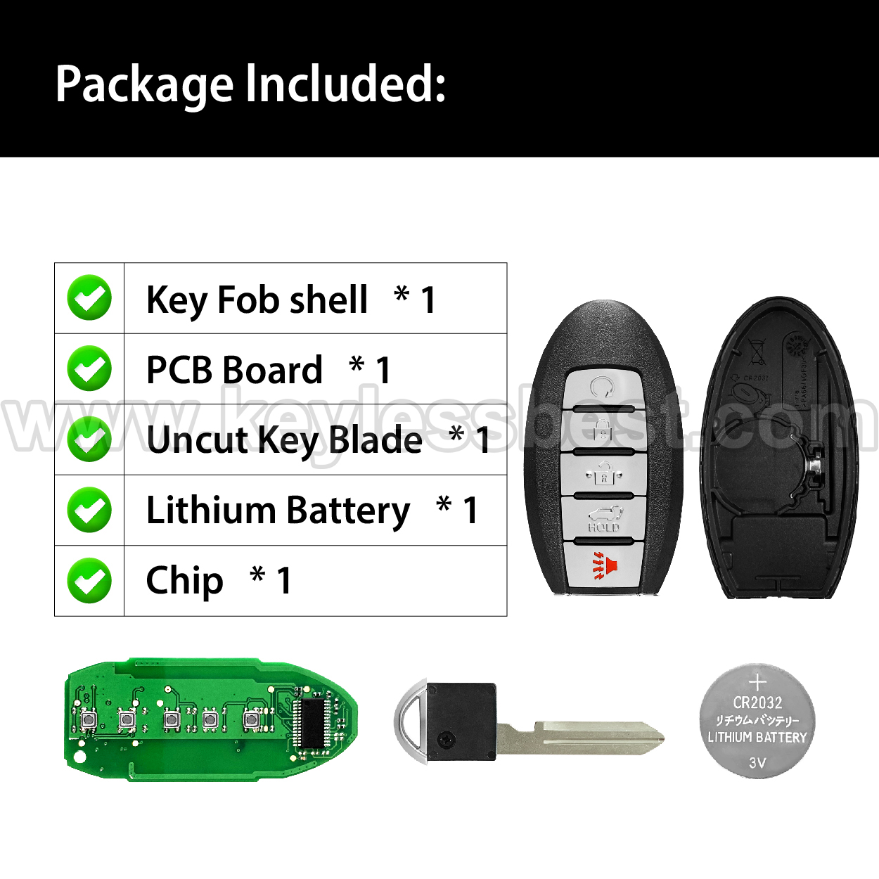 2019-2020 Nissan Infiniti Murano Pathfinder Pathfinder Hybrid QX60 / 5 Buttons Keyless Entry Remote / KR5TXN7 / PN: 285E3-9UF7A 285E3-9UF7B - Image 6