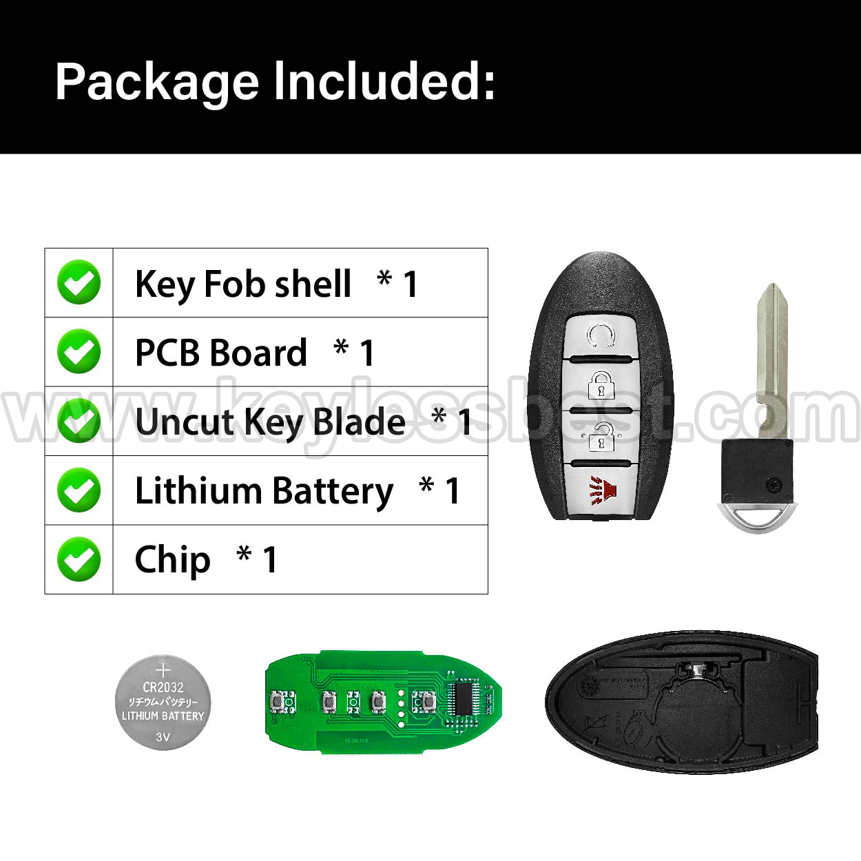 2019-2020 Nissan Pathfinder Titan Murano / 4 Buttons Keyless Entry Remote / KR5TXN7 / PN: 285E3-9UF5B, 285E3-9UF5A - Image 6