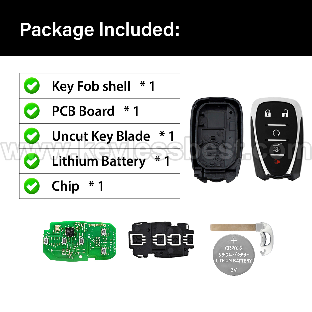 2018-2022 Chevrolet Blazer Equinox Traverse Trailblazer / 5 Buttons Keyless Entry Remote / HYQ4AA / PN:13584498, 13585723, 13529650 / 46 SUV - Image 6