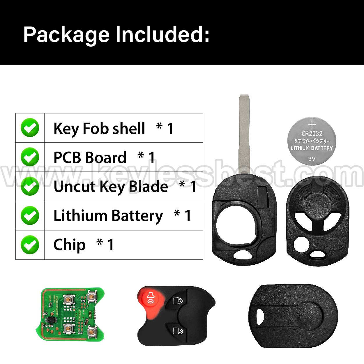 2011-2019 Ford C-Max Escape Focus Transit Transit Connect F350 Fiesta / 5 Buttons Keyless Entry Remote / OUCD6000022 / PN:164-R8046, 164-R8126 / 4D63 80Bit - Image 6