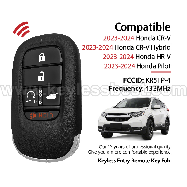 2023-2024 Honda CR-V CR-V Hybrid HR-V Pilot / 5 Buttons Keyless Entry Remote / KR5TP-4 / PN: 72147-T43-A11 72147-3A0-A01 - Image 2