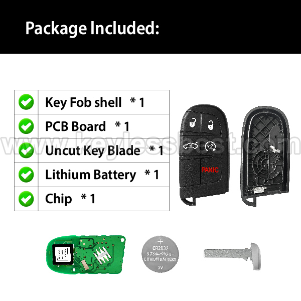 2019-2021Dodge Challenger Charger / 5 Buttons Keyless Entry Remote / M3M-40821302 / PN: 68394195 AA - Image 7