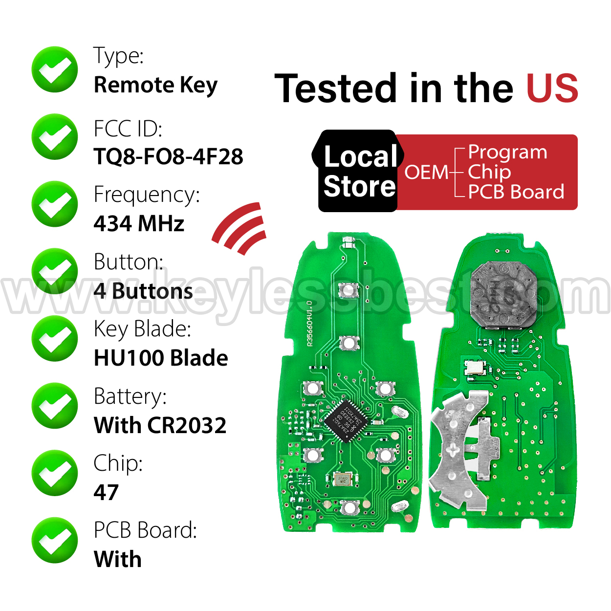 2020-2022 Hyundai Sonata / 7 Buttons Keyless Entry Remote / TQ8-FO8-4F28 / PN:95440-L1600 / 47 - Image 4