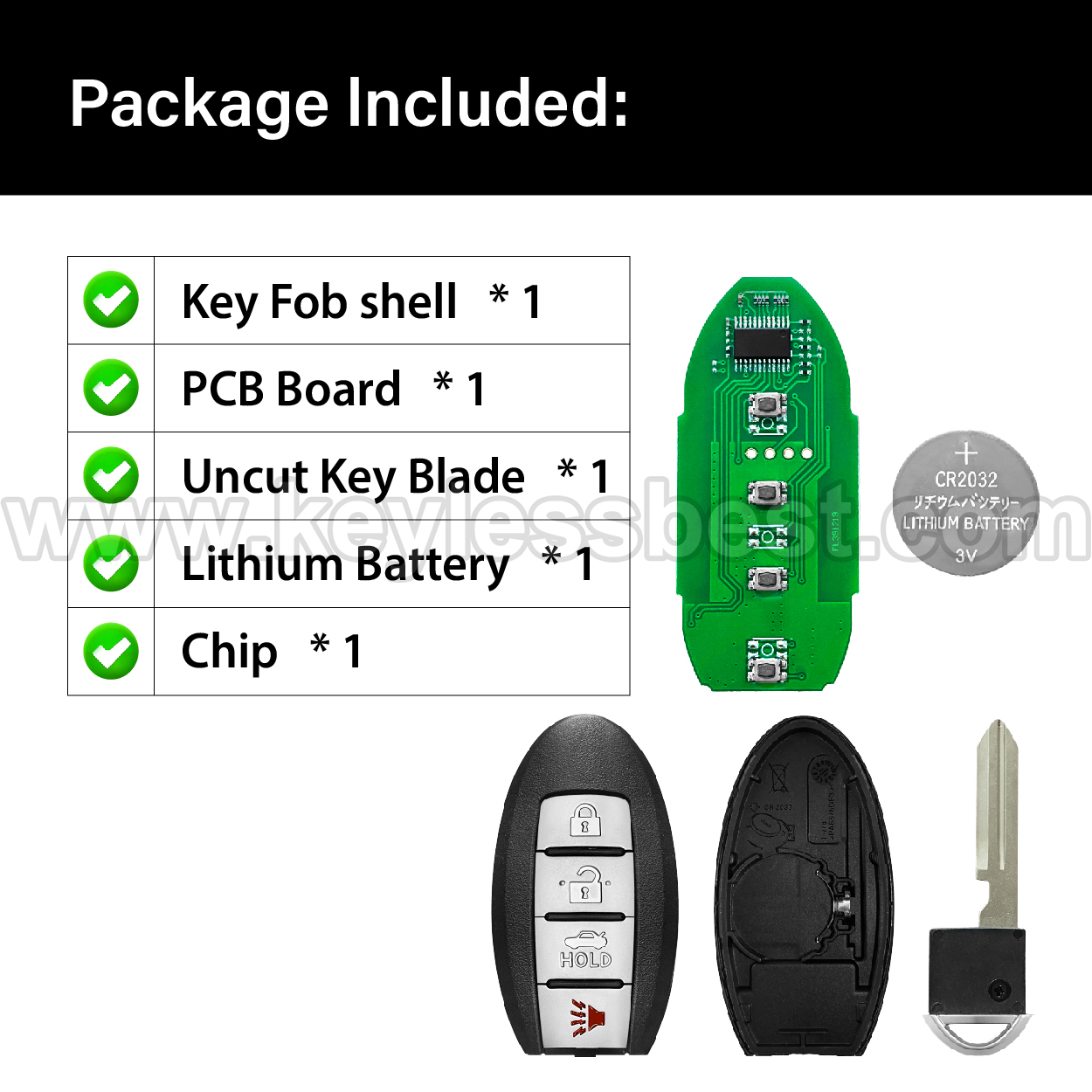 2011-2019 Infiniti Nissan M56 M37 M35 M35h QX56 Q70 Q70h Armada / 4 Buttons Keyless Entry Remote / CWTWB1U787 / PN: 285E3-1LP0C, 285E31LP0C 285E3-1LL0D, 285E31LL0D, 285E3-1MP0D, 285E31MP0D, 285E3-1MPOD / ID46 - Image 6