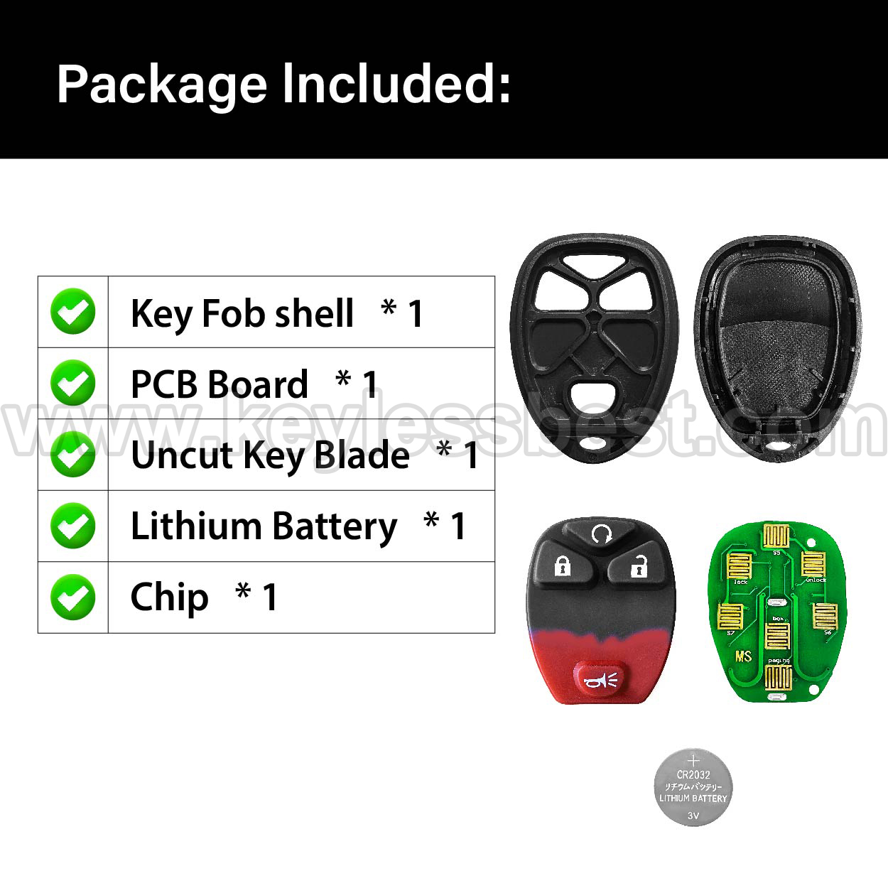 2005-2011 Buick Chevy Pontiac Saturn Terraza HHR Uplander Montana Relay / 4 Buttons Keyless Entry Remote / KOBGT04A / PN:22733523 15252034 - Image 6
