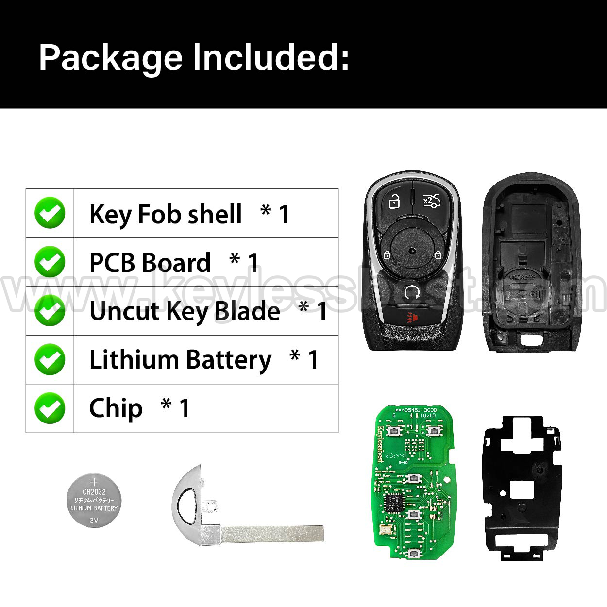 2017 - 2020 Buick Lacrosse / 5 Buttons Keyless Entry Remote / HYQ4EA / PN: 13508414 - Image 6
