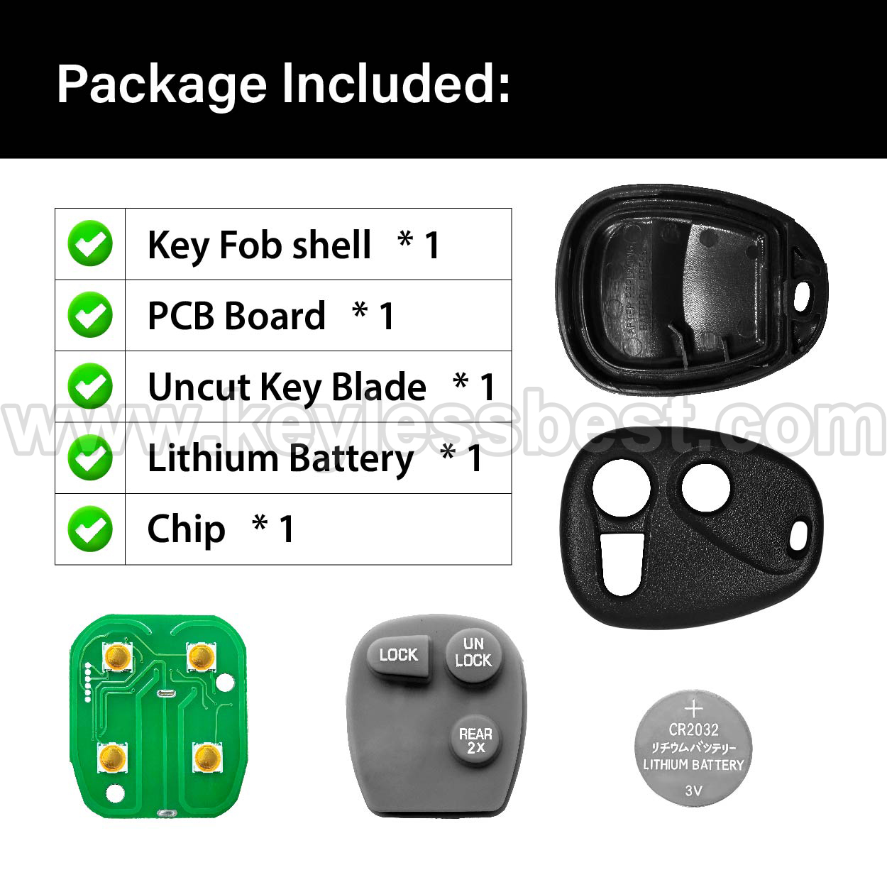 1996-2000 Chevrolet GMC Astro Blazer Suburban Tahoe Jimmy Safari Yukon / 3 Buttons Keyless Entry Remote / AB01502T, ABO1502T / PN:16245105 - Image 6