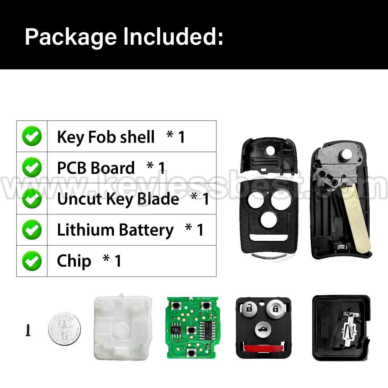 2007 - 2013 Acura MDX RDX / 4 Buttons Keyless Entry Remote / N5F0602A1A, N5F0602AIA / PN: 35111-STX-326, 35111-STX-329 / ID46 - Image 6