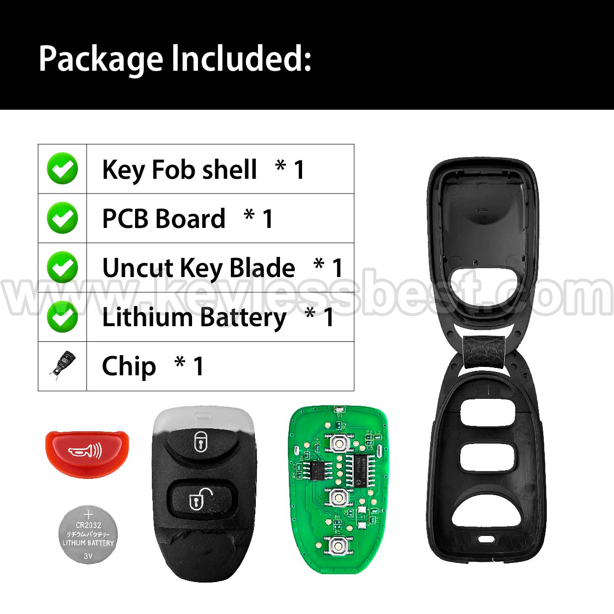 2005-2009 Hyundai Tucson / 3 Buttons Keyless Entry Remote / OSLOKA-320T OSLOKA-110T / PN:95430-2E200 - Image 6