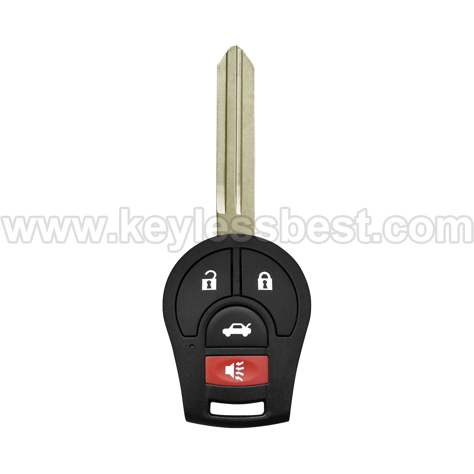 2003-2019 Nissan Chevrolet Infiniti 350Z Sentra FE, S, SR, SV Altima Armada Cube Juke Maxima Micra NV Rogue Versa / 4 Buttons Keyless Entry Remote / CWTWB1U751, CWTWB1U816 / PN: H0561-3AA0B, H0561-3AAOB 28268-ZT03A 28268-EA000 28268-EA00A/ ID46