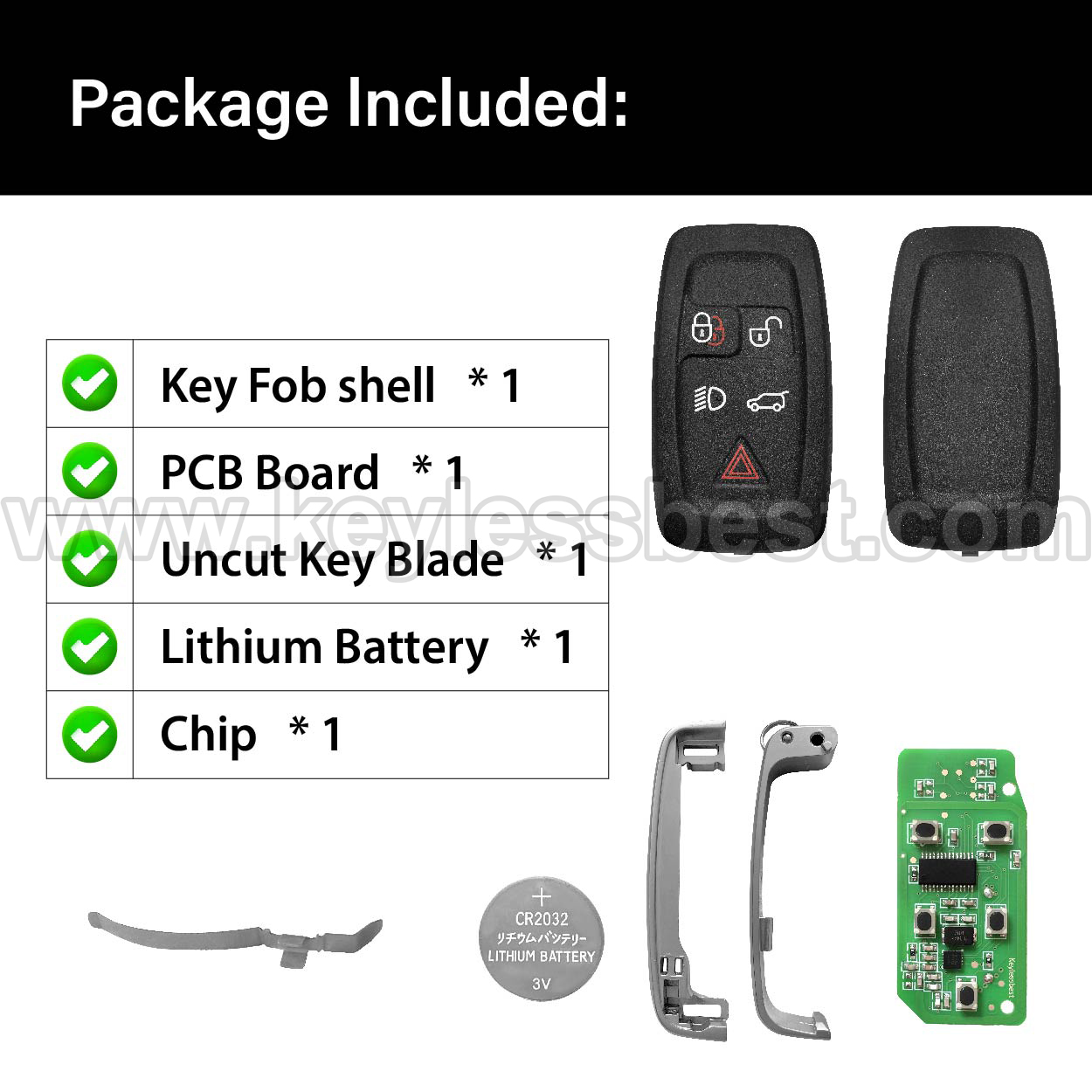 2012-2018 Land Rover LR2 LR4 Discovery / 5 Buttons Keyless Entry Remote / KOBJTF10A / PN: 5E0U40147 - Image 6