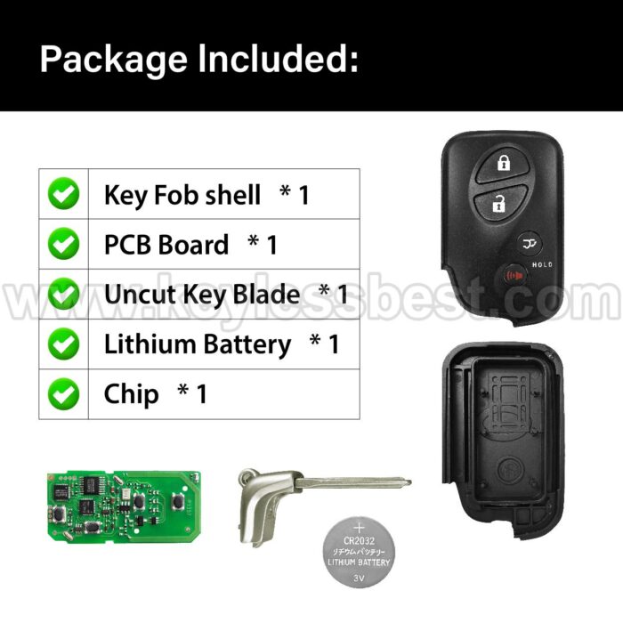 2005-2008 Lexus ES350 IS250 IS350 GS300 GS350 GS430 GS450h GS460 LS460 LS600h / 4 Buttons Keyless Entry Remote / HYQ14AAB / PN: 89904-30270 271451-0140