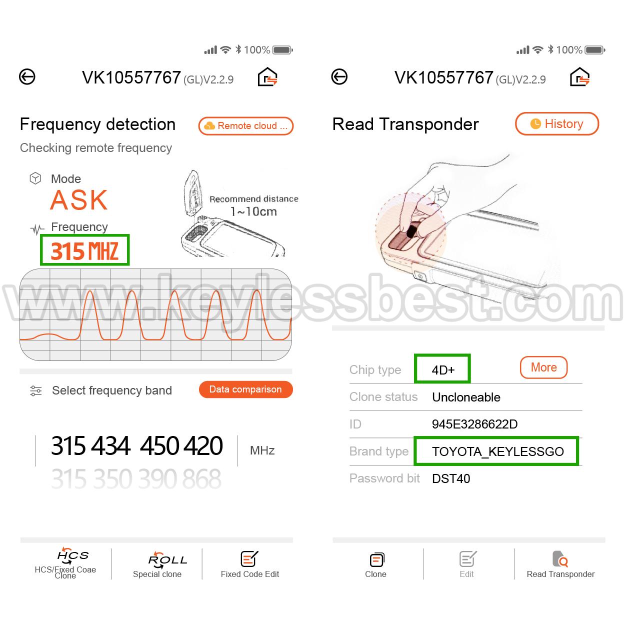 2007-2014 Toyota Highlander / 4 Buttons Keyless Entry Remote / HYQ14AAB / PN: 89904-48110