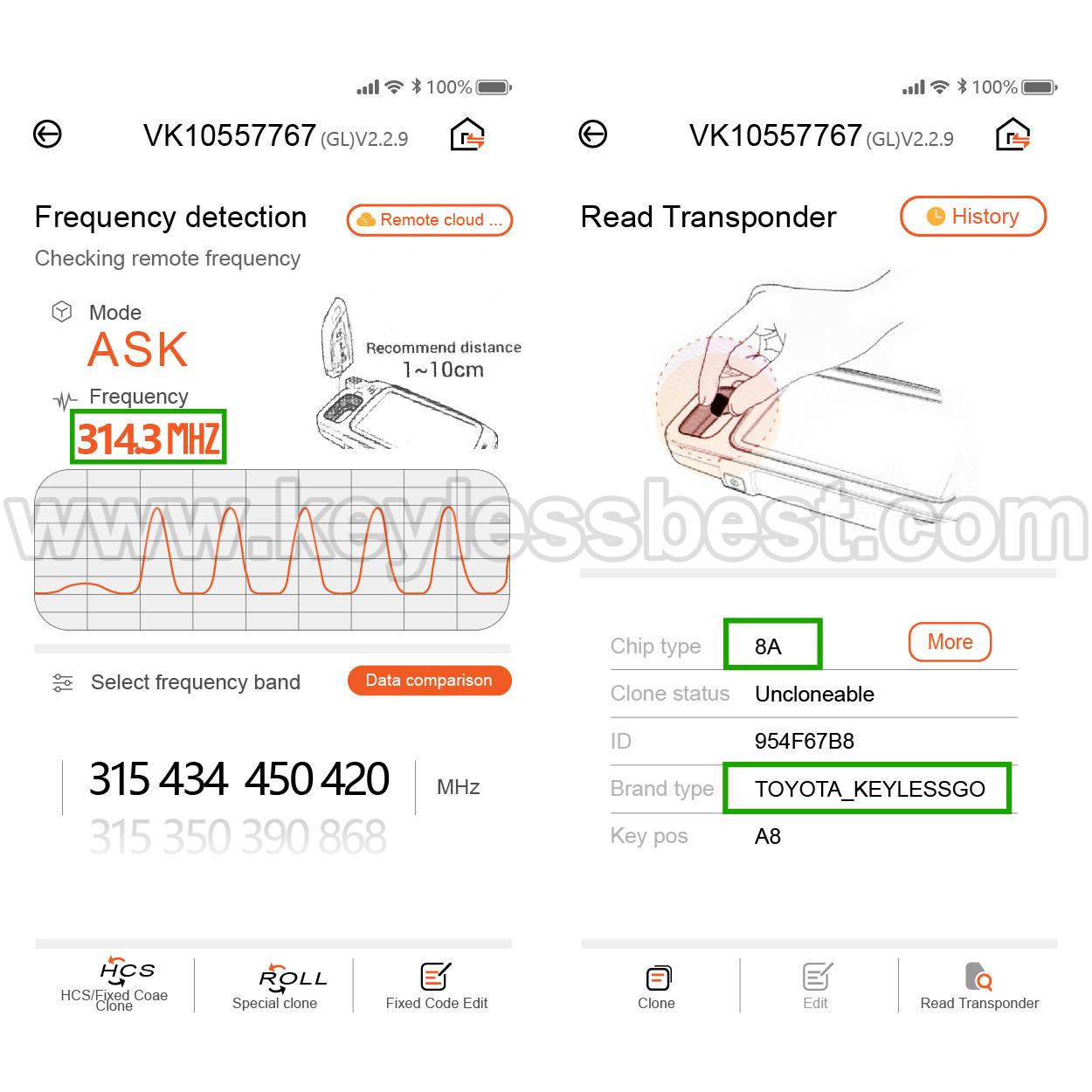 2012-2021 Toyota Highlander Land Cruiser Prius C Sequoia Tacoma Tundra 4Runner / 3 Buttons Keyless Entry Remote / HYQ14FBA / PN: 89904-0E091 89904-60J70 89904-0E090 89904-60J70R